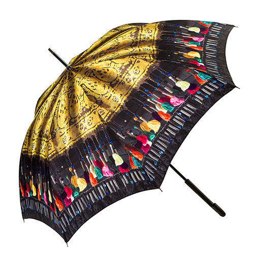 Umbrella With Tasseled Kerchief Design