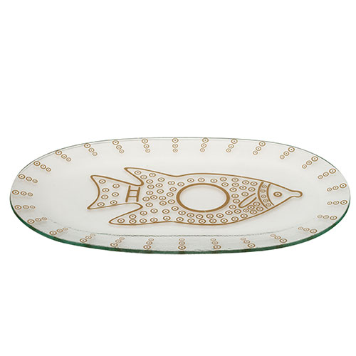 Glass Fish Plate – Gold
