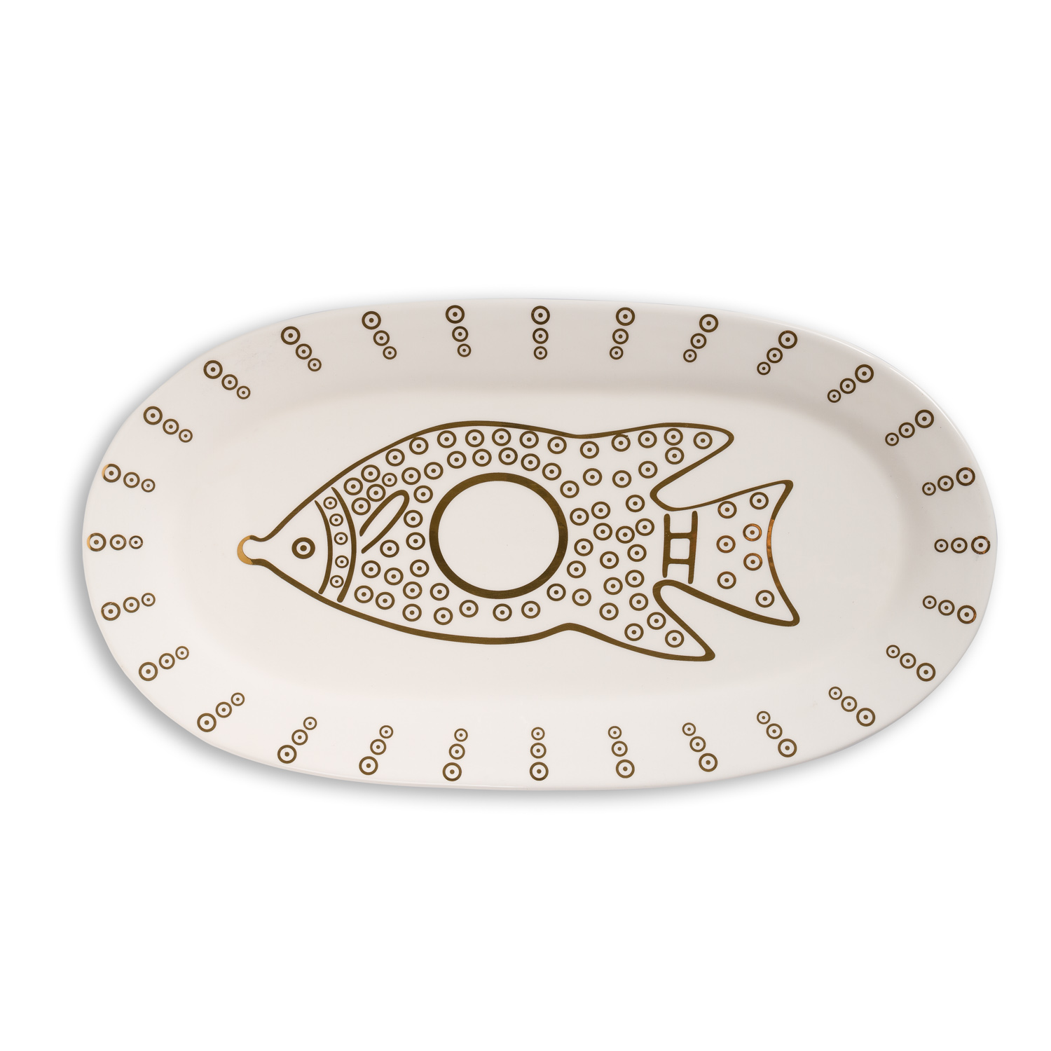 Ceramic Fish Plate – Gold