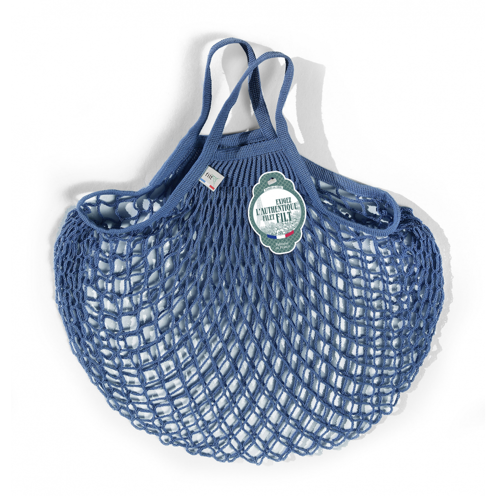Filt Mesh Shopping Bag With Small Handle – Blue