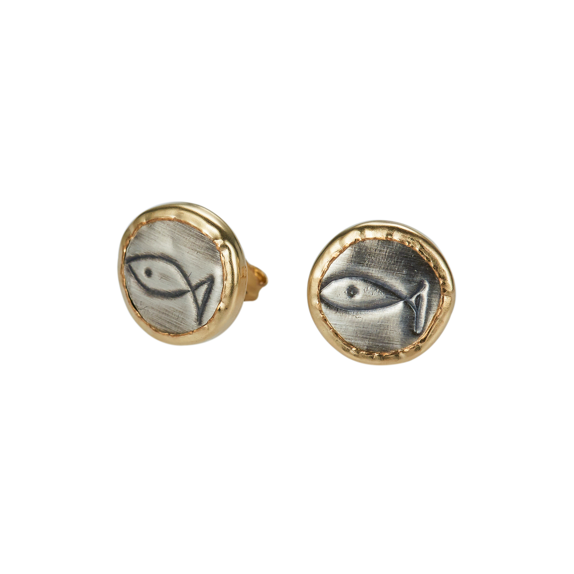 Earrings Stud -sterling silver with gold filled
