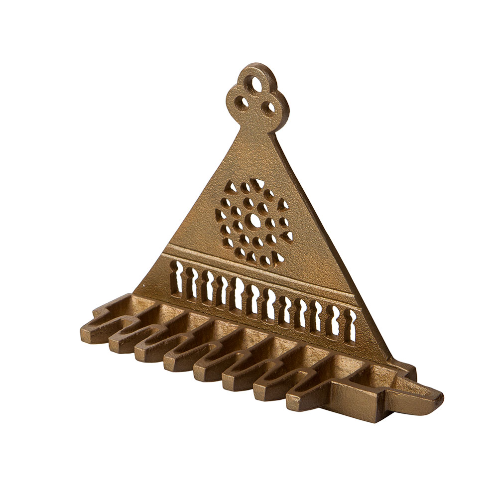 East-and-West Hanukkah Lamp (cast brass) – Bronze