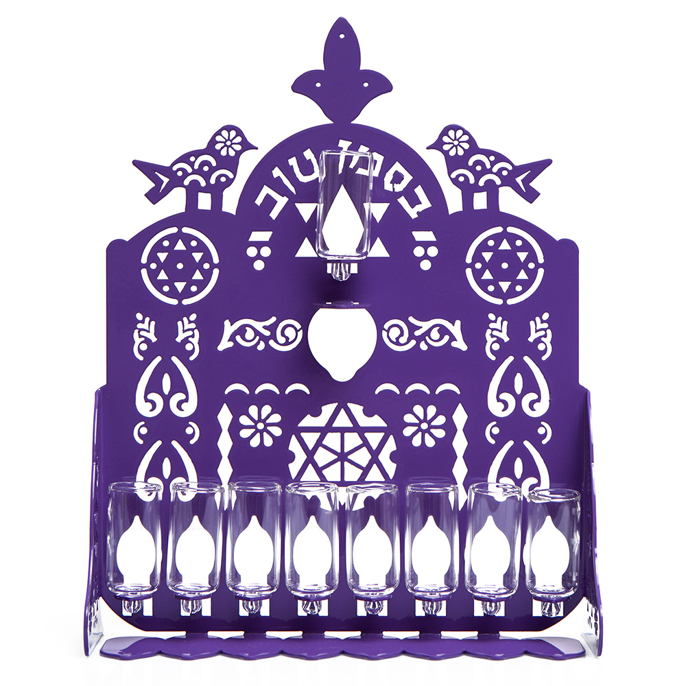 Cut Hanukkah Lamp – Purple
