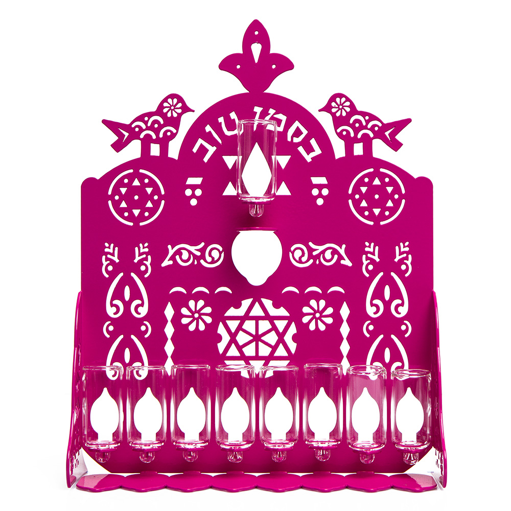 Cut Hanukkah Lamp – Pink