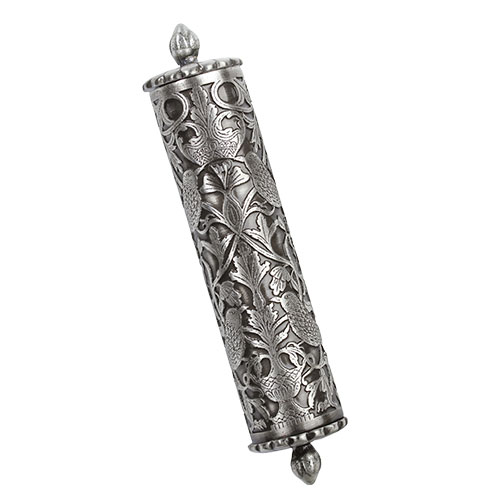 Mezuzah Case – Blackend Silver