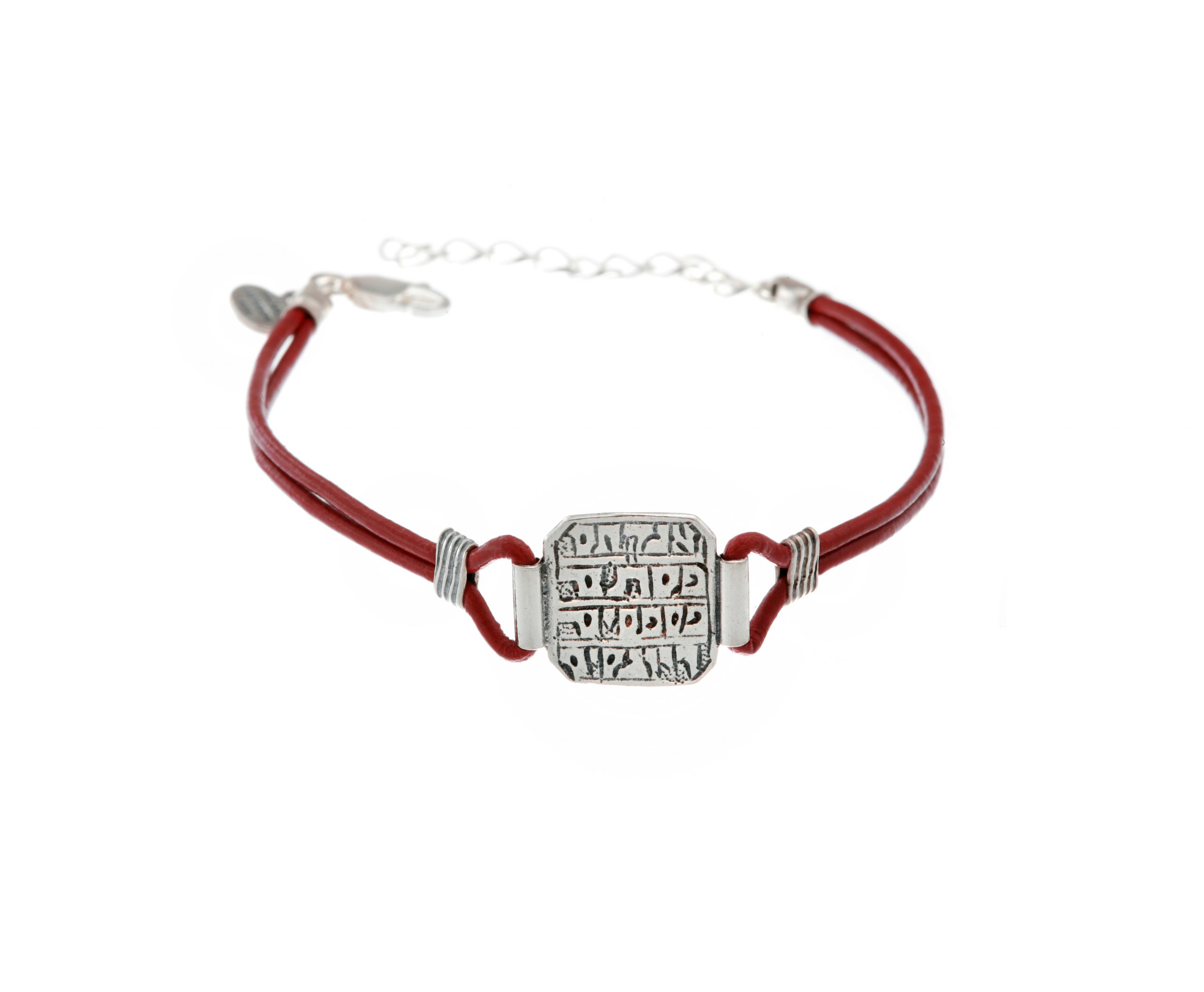 Leather Bracelet With Silver Healing Amuletic Pendant