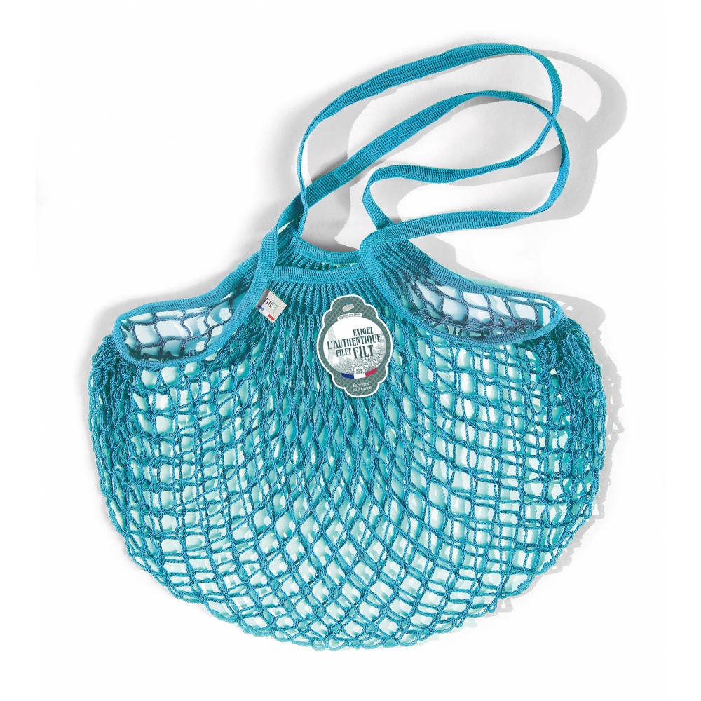 Filt Mesh Shopping Bag With Large Handle – Turquoise