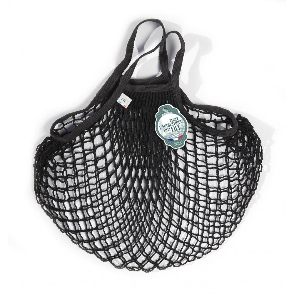 Filt Mesh Shopping Bag With Small Handle – Black