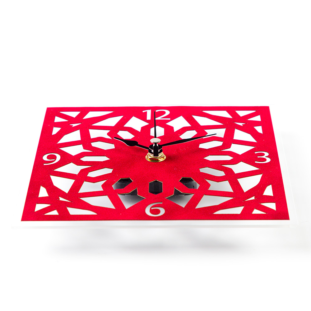 Temple Mount Arabesque Wall Clock – Red
