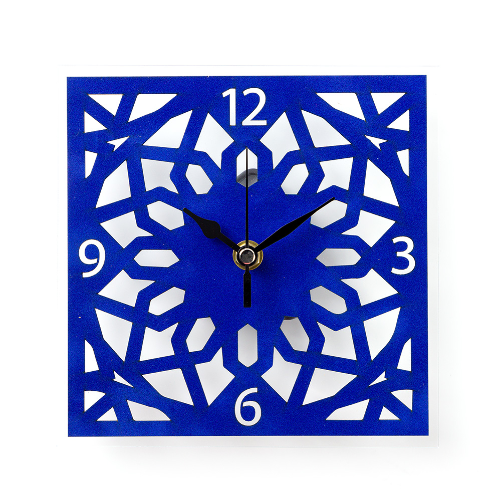 Temple Mount Arabesque Wall Clock – Blue