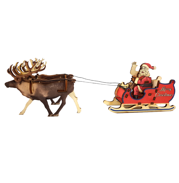 3D Puzzle – Santa Claus’s Sleigh & Reindeers / Colored