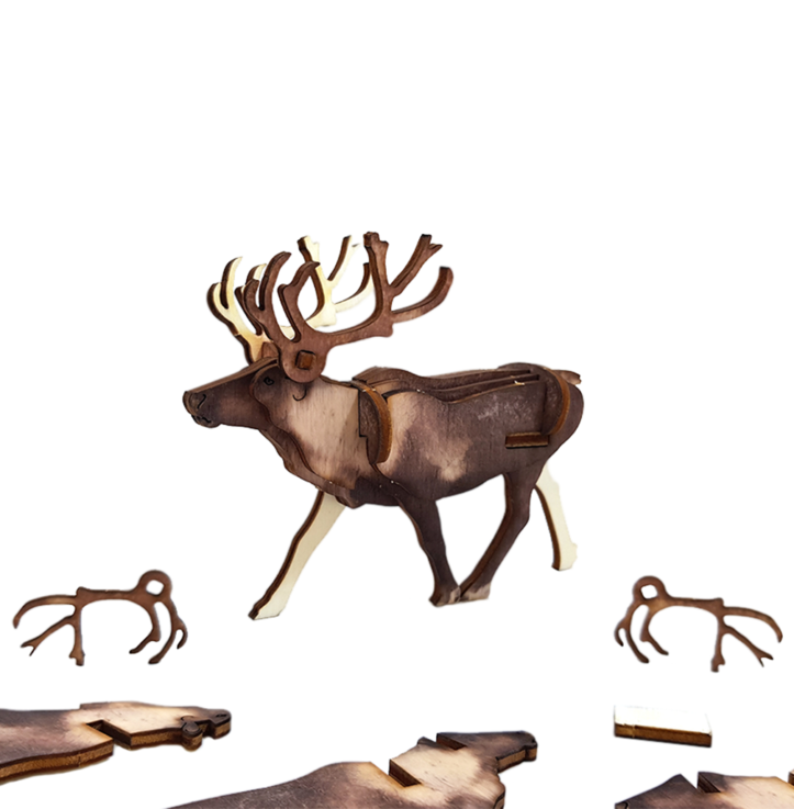 3D Puzzle – Reindeer – Colored