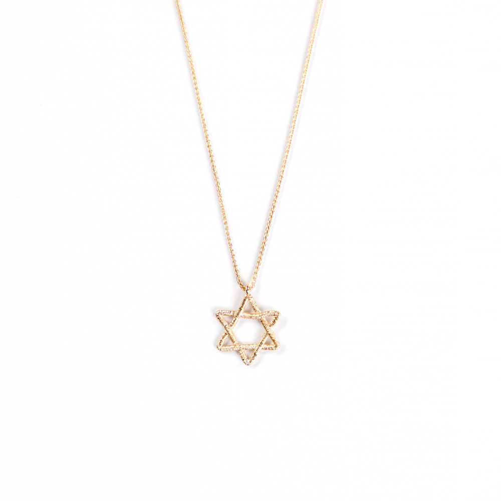 Star Of David Pendant With Chain 14K Gold