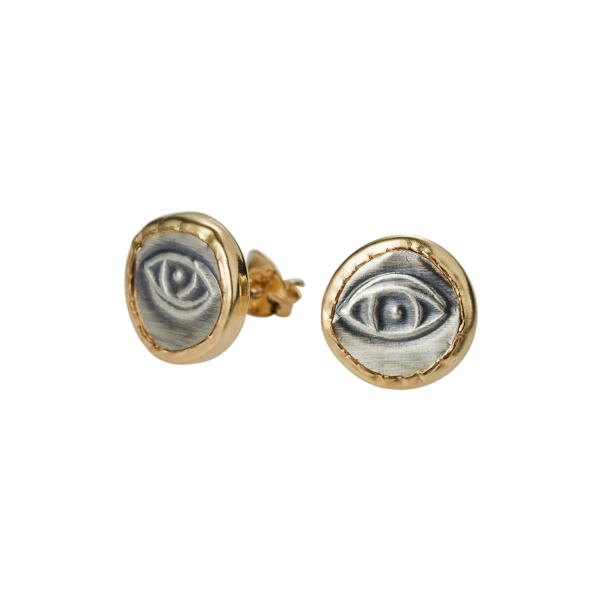 Earrings Stud -sterling Silver With Gold Filled