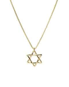 Special Star Of David Pendant With Chain – 14K Gold
