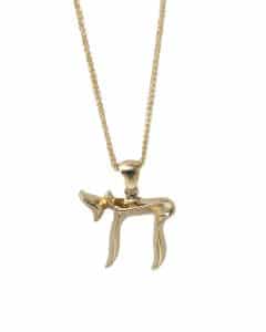 Chai Pendant With Chain – 14K Gold
