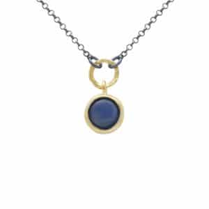 Necklace With Gold Plated Pendant And Labradorite Stone