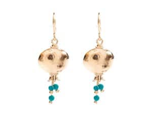 Gold Plated Pomegranate Earrings – With Stones