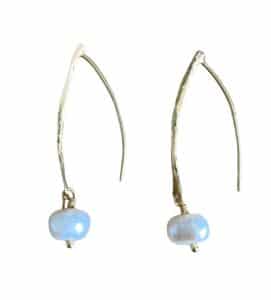 Gold Plated Dangle Earrings – With Pearl