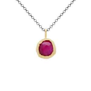 Necklace With Gold Plated Stone Pendant