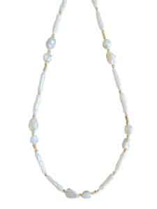 Gold Plated Necklace With Pearl Beads