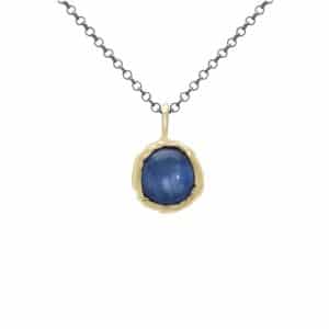 Necklace with Gold Plated Stone Pendant